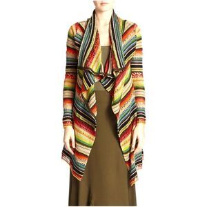 RALPH LAUREN POLO Serape Southwestern Sweater Tiered Layered Look Aztec Wrap Lin